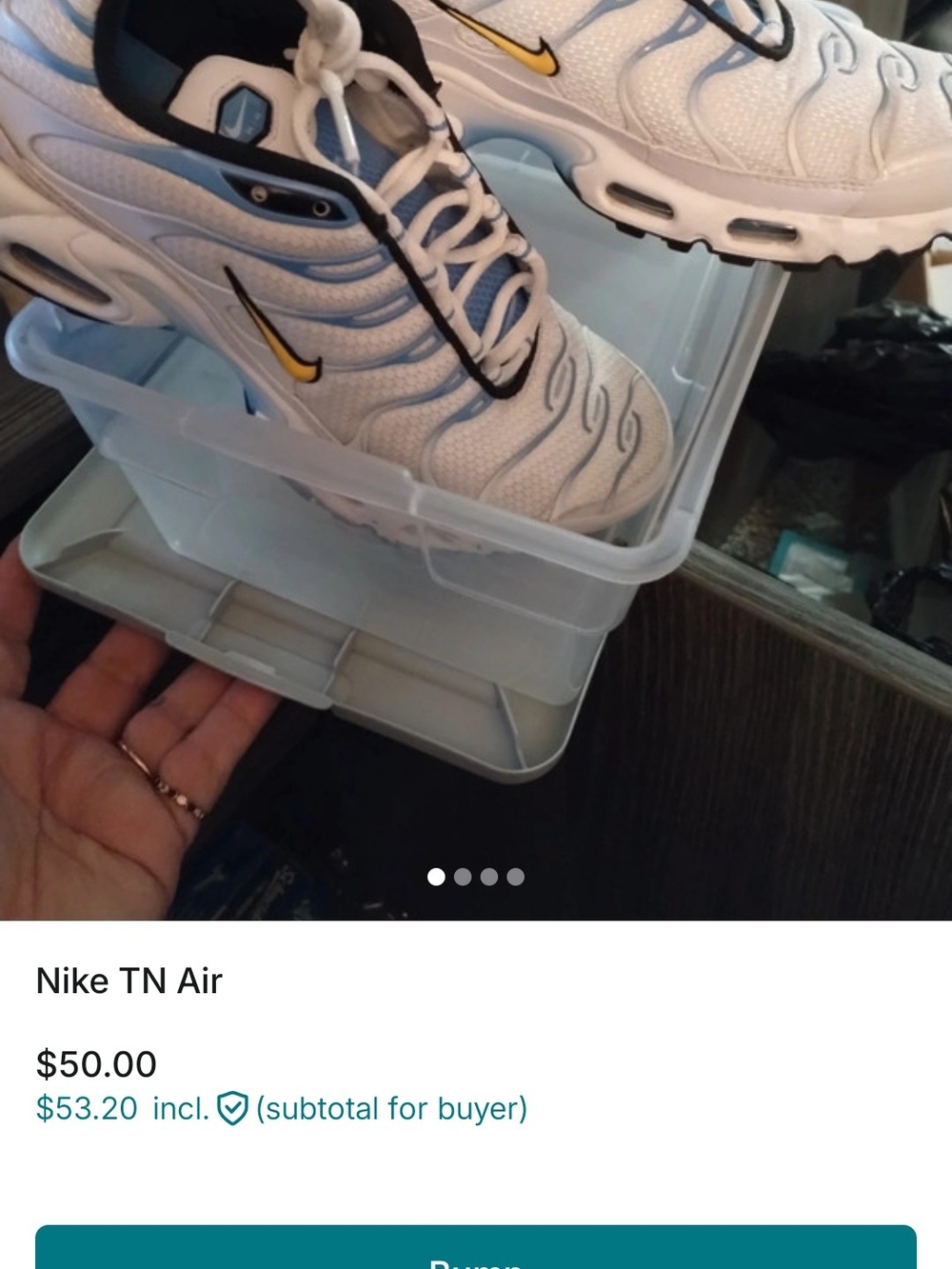 Nike Kids Air TN Sneakers - White, Blue & Yellow